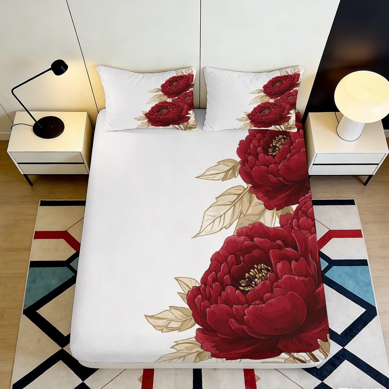 3D Printed Aurora Forest Fitted Sheet Microfiber Deep Pocket Non-Slip Bedding Aurora Mattress Fitted Cover Washable for Adults Bedroom 120x200x25cm