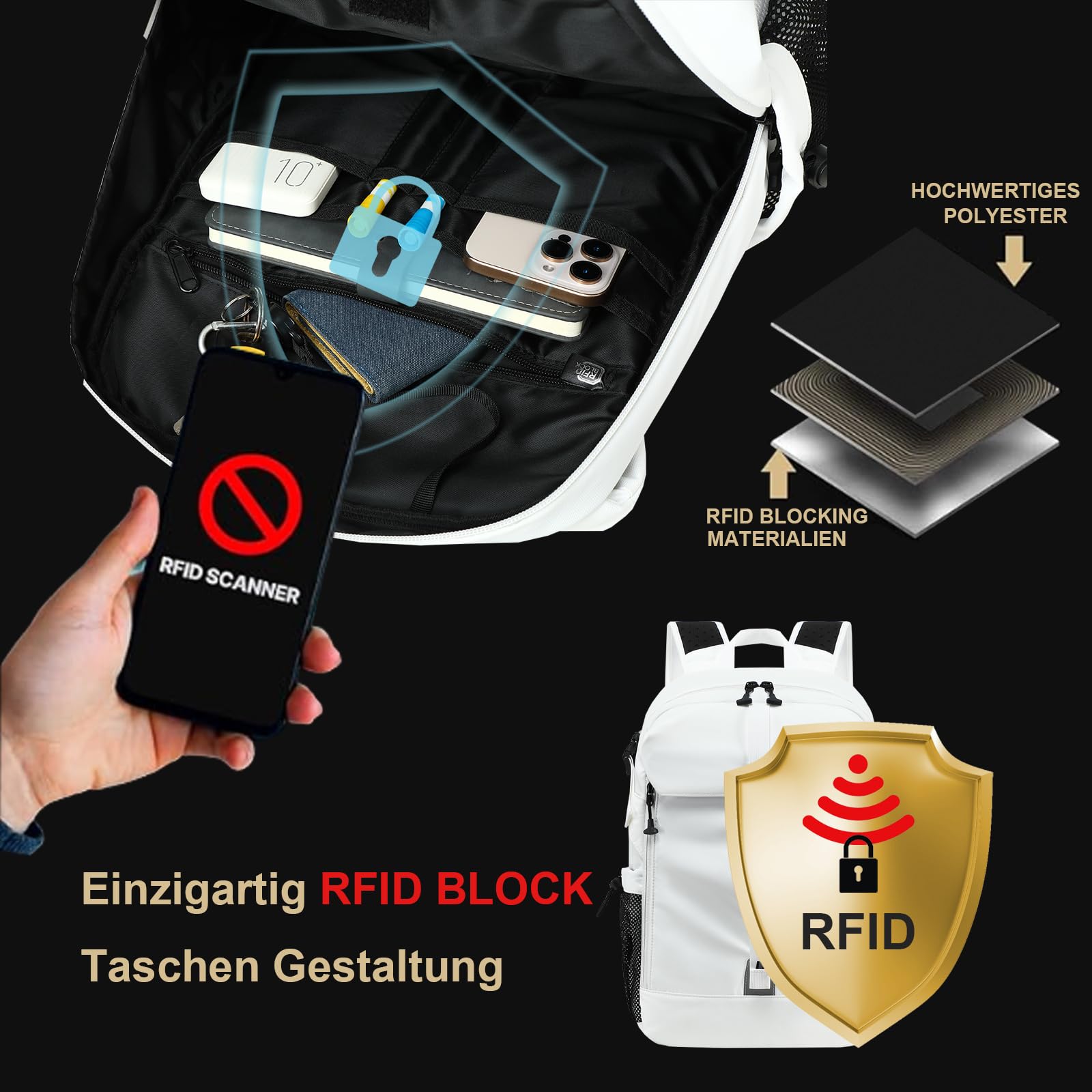 Basketball Fußball Rucksack mit Schuhfach und Ballfach, große Sportrucksack Herren Damen Wasserfest Sportausrüstungstasche für Basketball Volleyball Fußball
