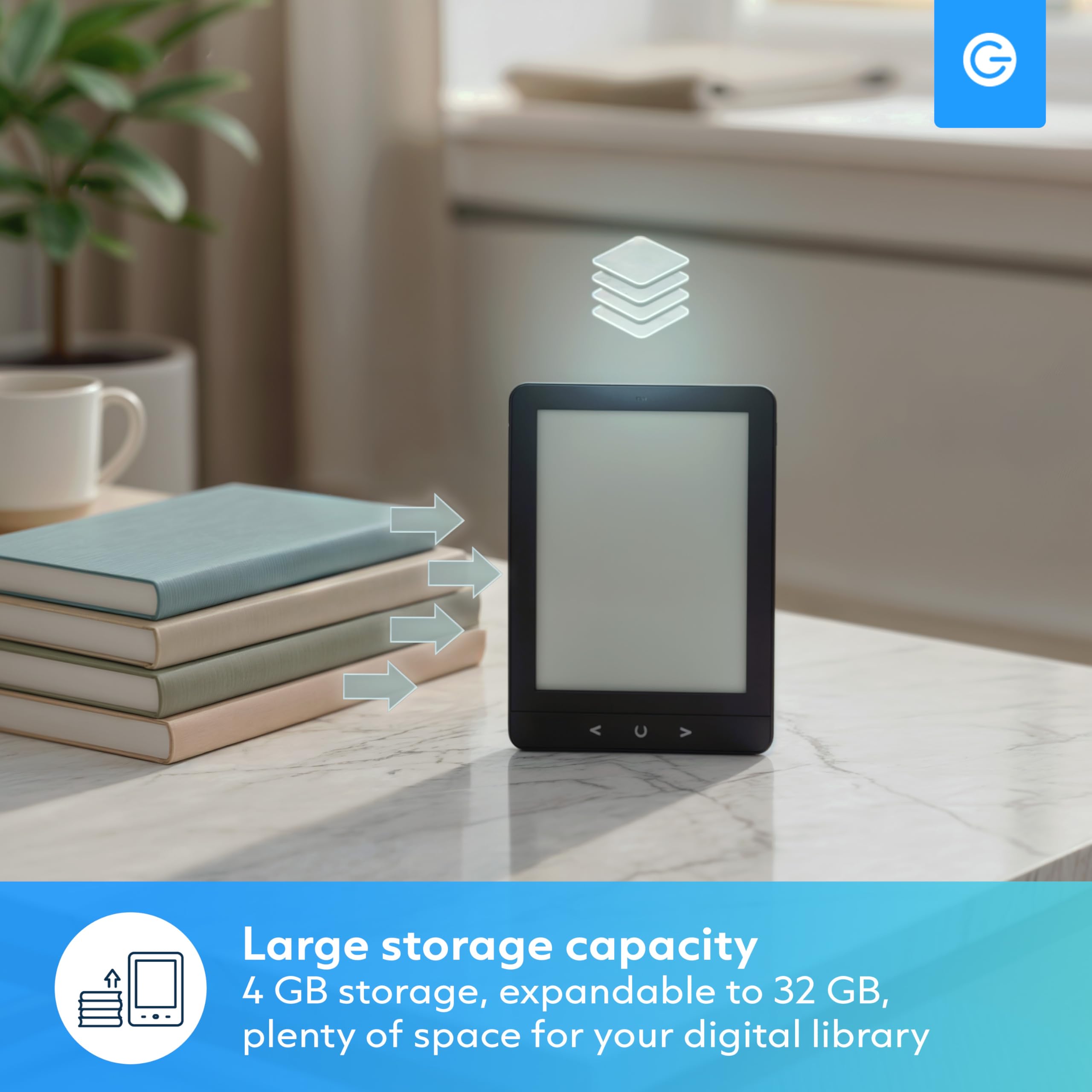 Silvergear Ebook Reader 6 Pollici E-Ink Touchscreen Retroilluminazione 4 GB Nero