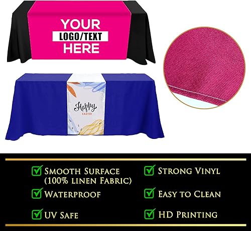 Miniatura 4 de Camino de mesa personalizado con logotipo de empresa, pancarta y letreros personalizados - Suministros para exhibición de proveedores, artículos