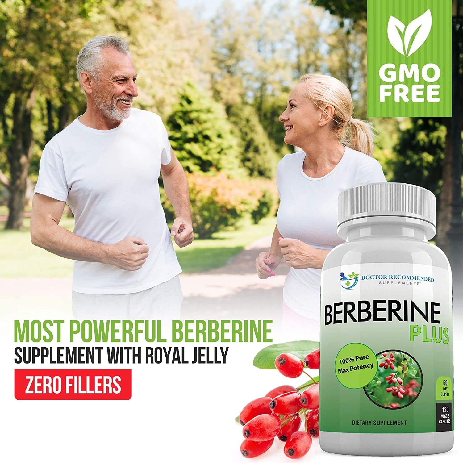 DOCTOR RECOMMENDED SUPPLEMENTS Berberine Plus 1200mg Per Serving - 120 Veggie Capsules Royal Jelly (120 Count (Pack of 2)) — Amazon image 5