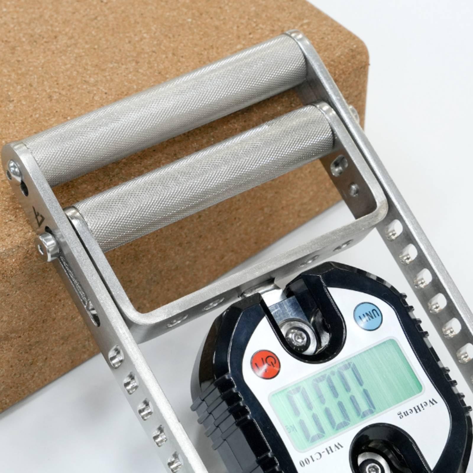 Medidor Electrónico de Fuerza de Agarre con Marco de Acero Inoxidable y Lectura Clara para Entrenamiento de Mano y Dedos Adecuado para Oficina y Viaje
