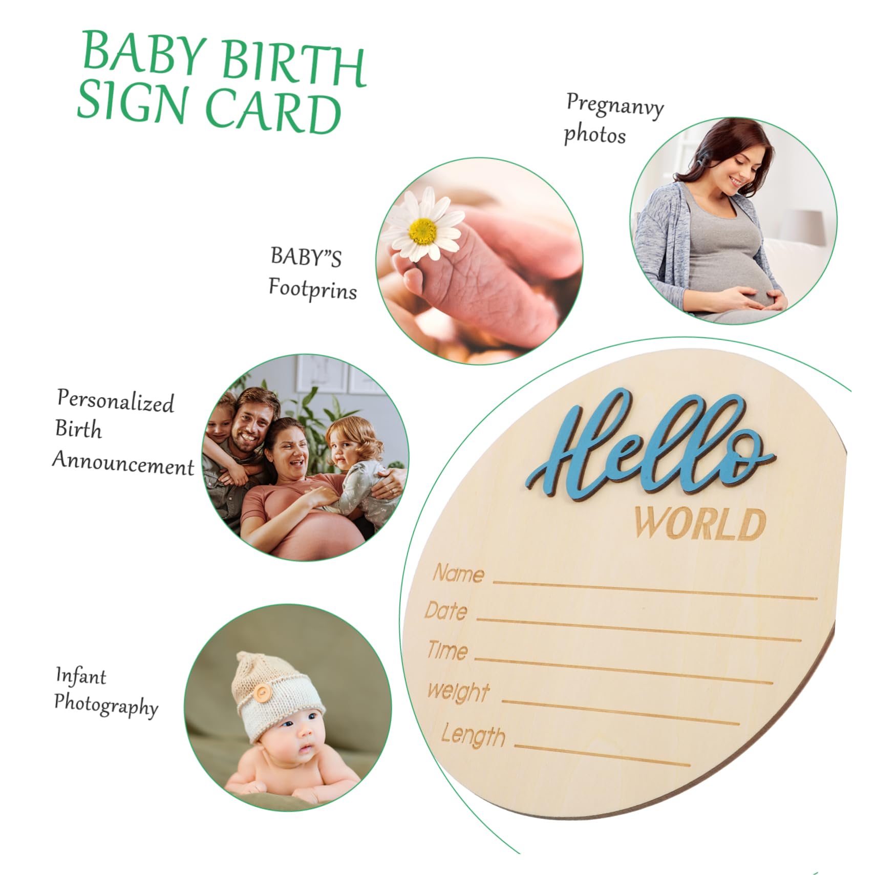 Totority Name Sign for Birth Announcement Wooden Bulletin Board Baby Shower Sign Safe Photography Prop