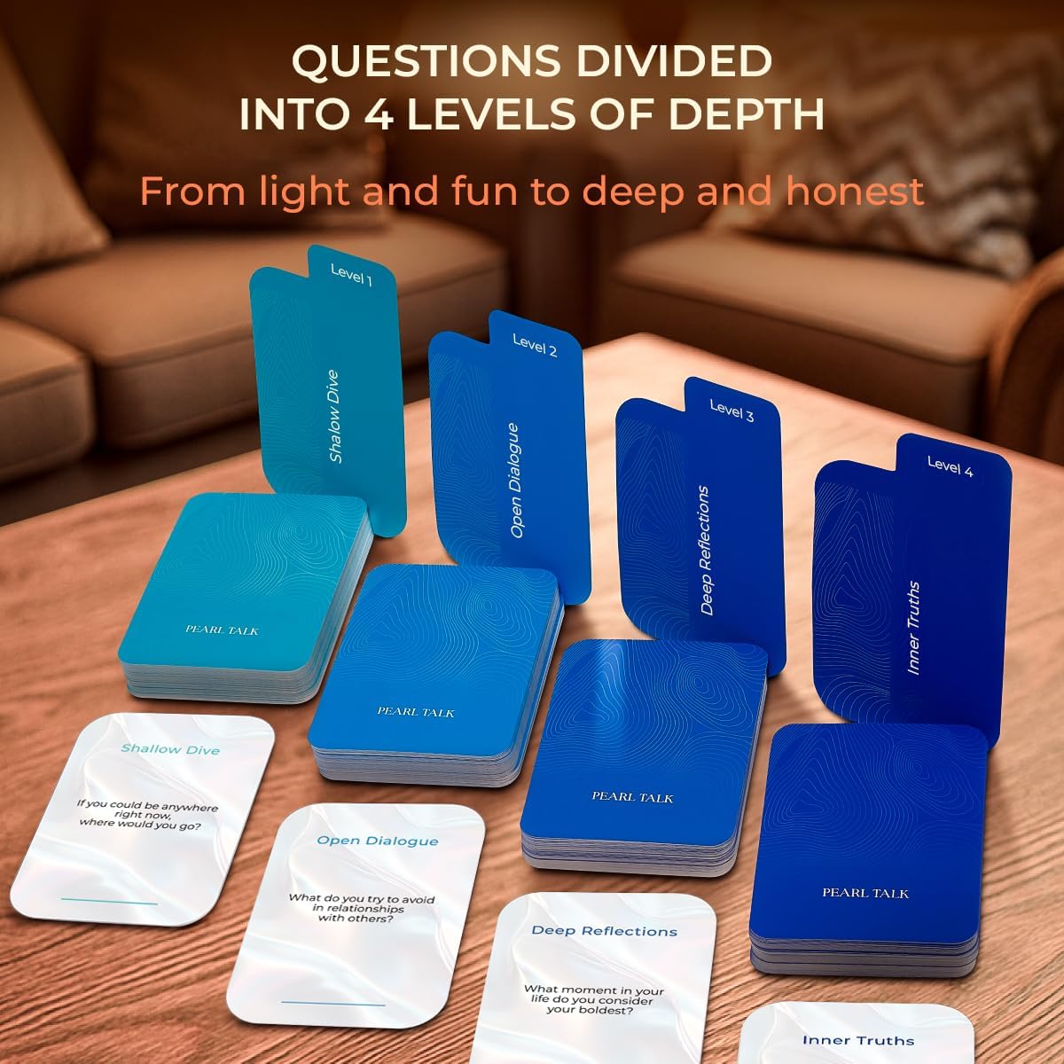 Pearl Talk 200 Questions The Conversation Starter Cards Delve Deck Conversation Card Games for Adults Fun for The Whole Family Games A Great Board Game for a Couples Gifts Travel Games