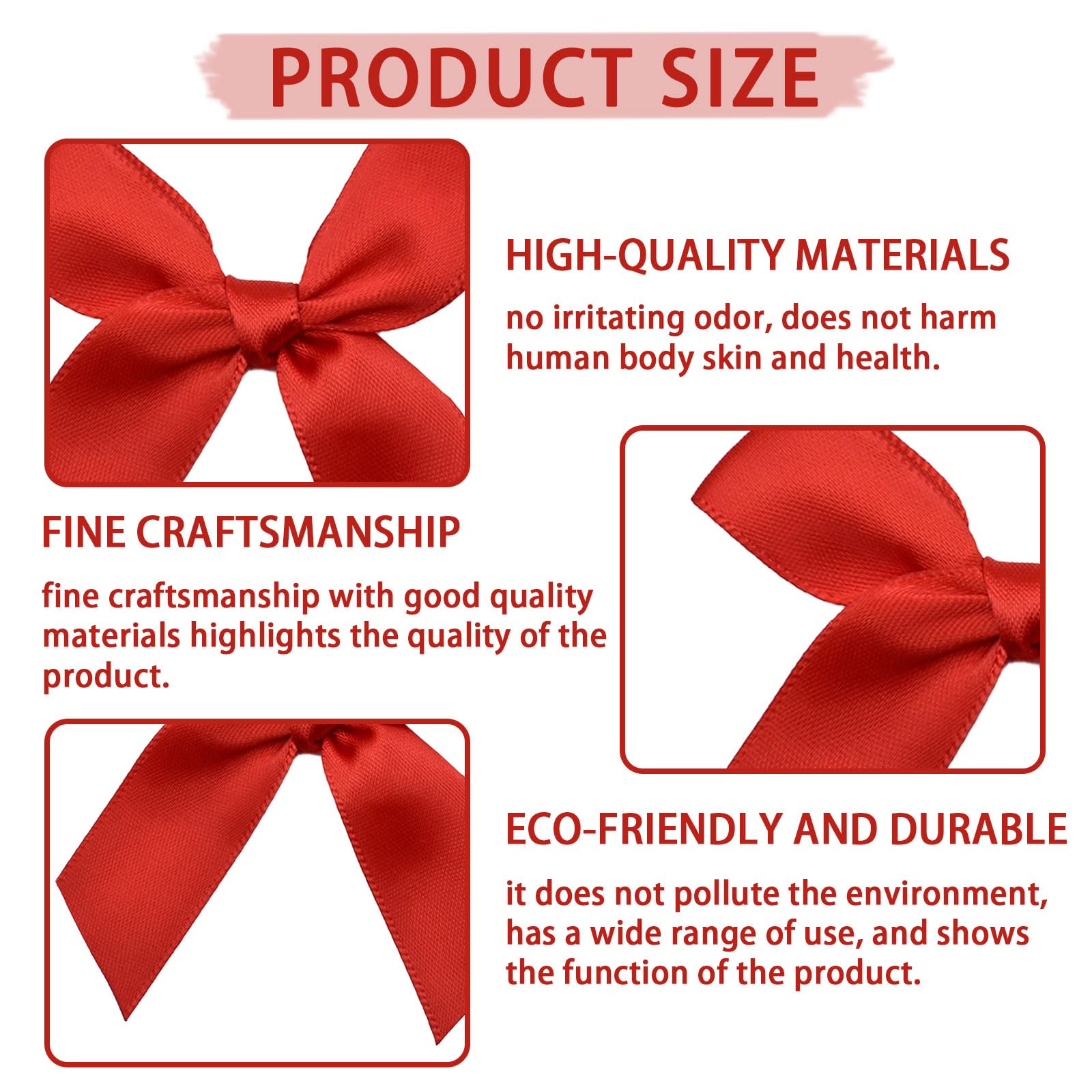 Jisrcha 60 Fiocchi, Fiocchetti Piccoli per Decorazioni, Fiocchetti per Bomboniere per Matrimoni, Confezioni Regalo, Artigianato, Compleanni, Torte, Decorazione di Sacchetti per la Merenda (Rosso)