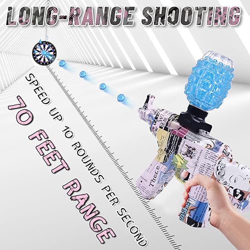 Miniatura 3 de Lanzador eléctrico de bolas de gel de más de 160 FPS de alta velocidad con gafas, juguete de salpicaduras de bolas de gel recargable, juego en