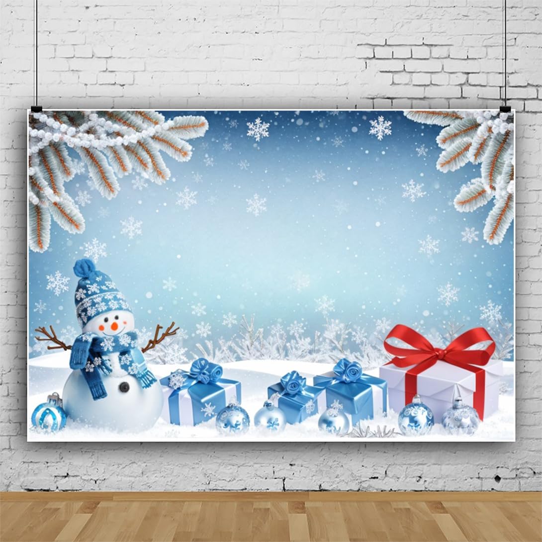Toile De Fond Décor Noël 6x3 M - Motif Bonhomme De Neige, Forêt, Lune - Arrière-Plan Photo, Décoration Fête - MIRRORANG