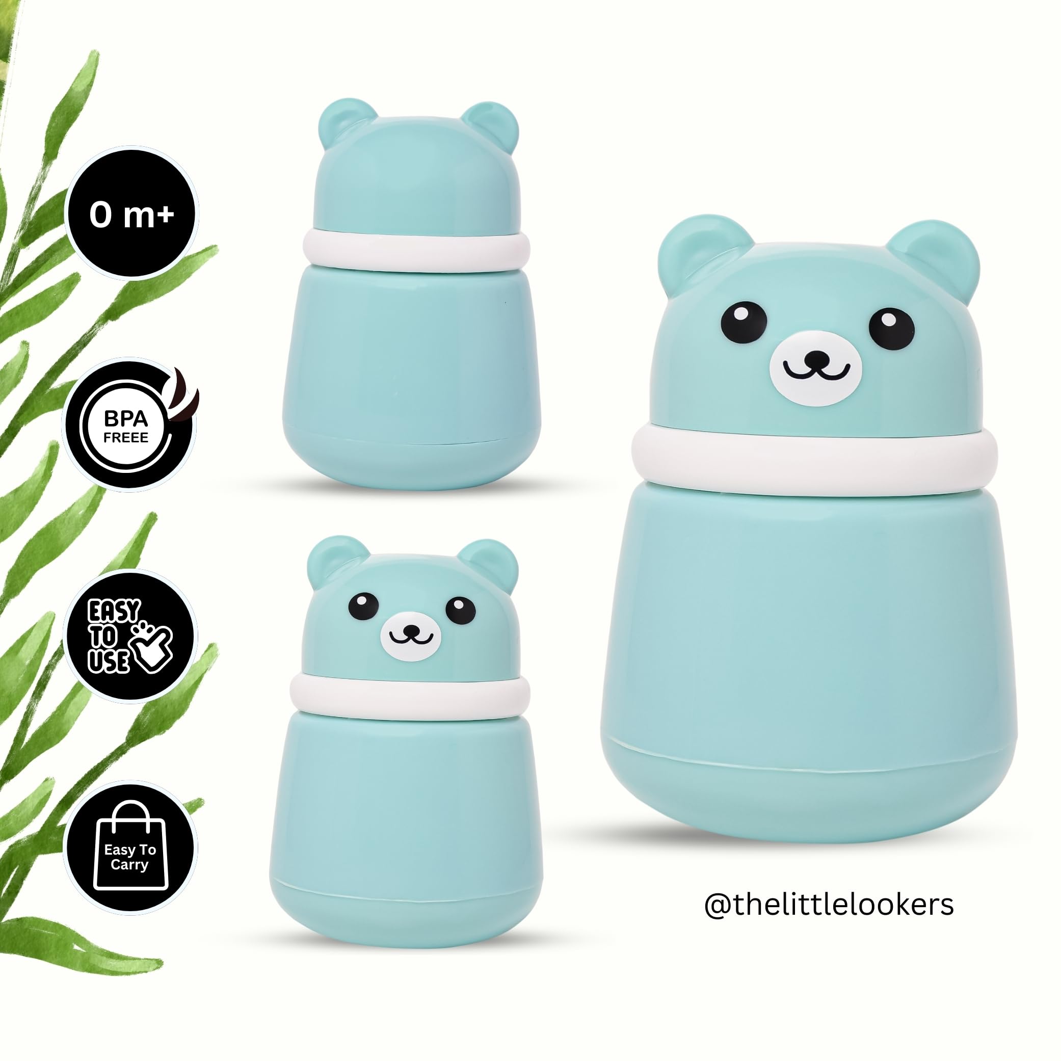 THE LITTLE LOOKERS Portable Baby Skin Care Baby Powder Puff With Box Holder Container For New Born Baby Face & Body (Pink & Blue) - Image 3 thumbnail