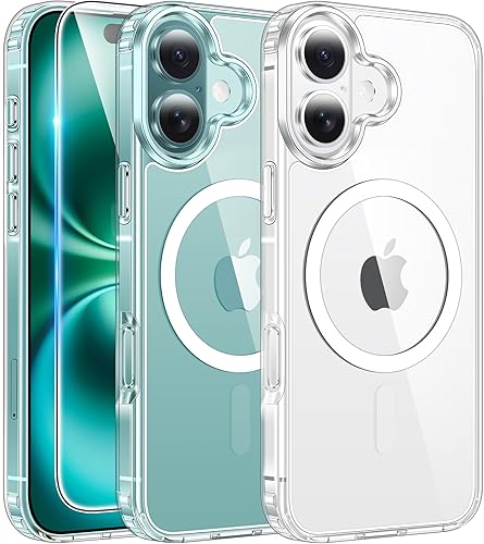 Miniatura 1 de FNTCASE Funda magnética para iPhone 16 Pro Max, grado militar, protección contra caídas, antiamarilleamiento, delgada, resistente y parachoques a