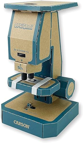 Miniatura 1 de Carson Optigami - Kit educativo de ciencia para niños, microscopio de cartón STEM DIY para niños (OG-100) pequeño