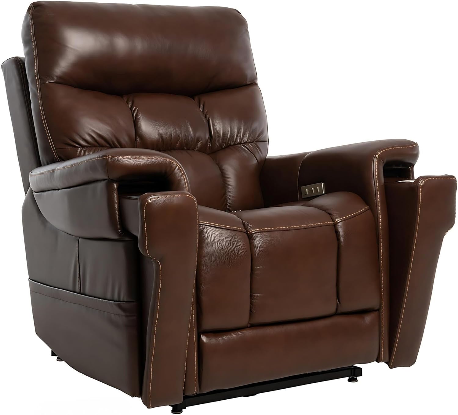 Leather Coffee Comfort Seat Medium for Adults 400 Lbs Weight Capacity Power Recliners Lift Chair Battery Backup