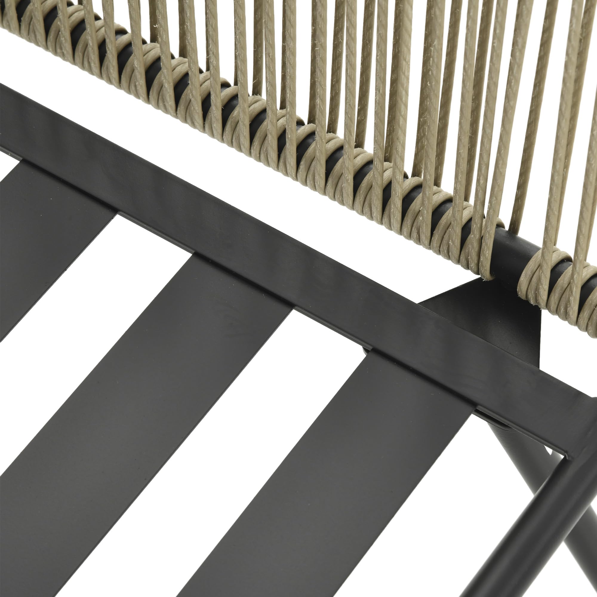 Outsunny Set da Giardino 3 Pezzi in Rattan PE e Acciaio, Set 2 Sedie con Cuscini Lavabili, Braccioli, Tavolino da Caffè con Piano in Vetro, Set di Mobili da Balcone Patio Cortile, Caffè/Grigio Chiaro