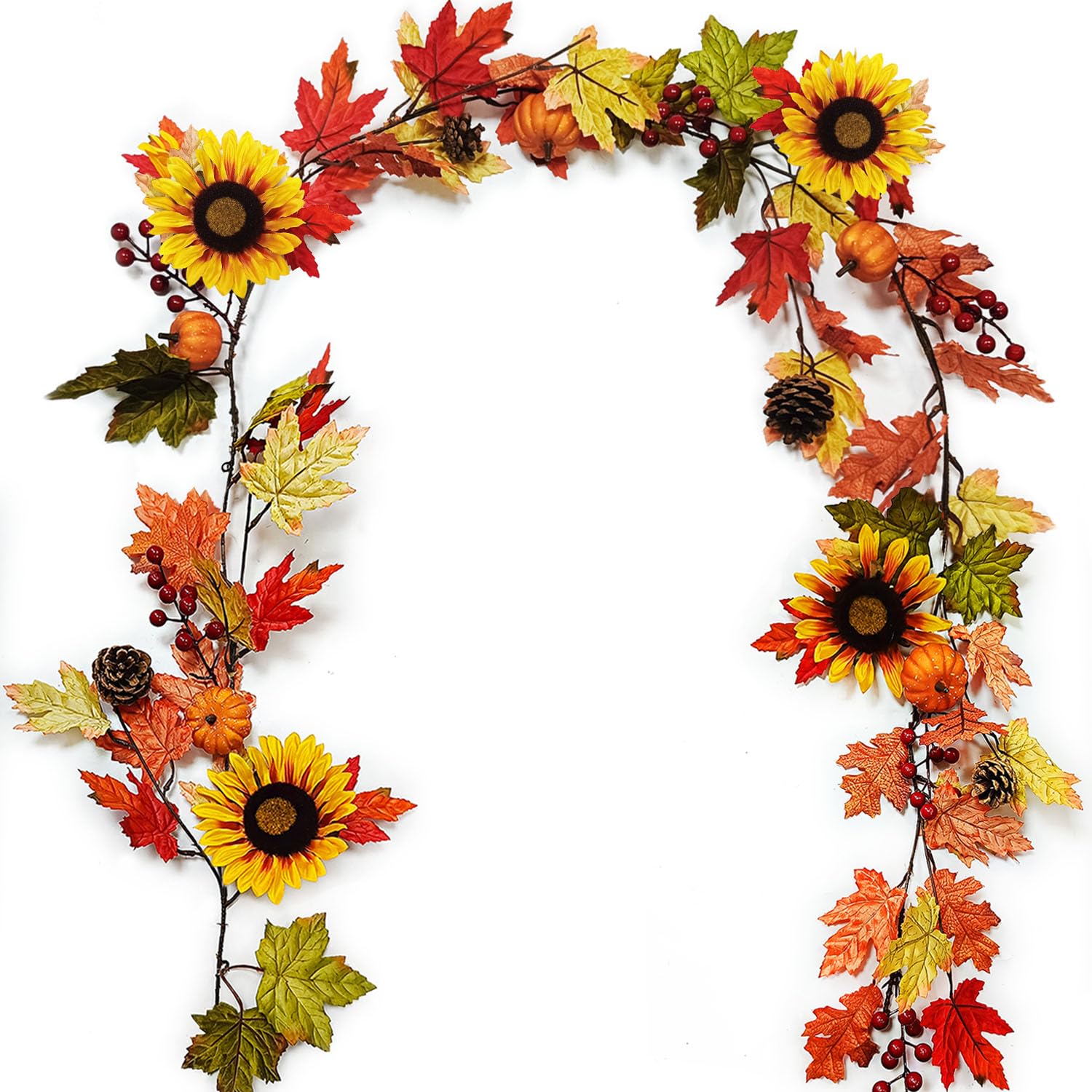 Guirlande d'automne en feuille d'érable pour décoration Halloween et mariage automnal