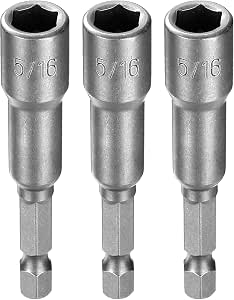 HARFINGTON 3pcs Nut Driver Drill Bit 13mm Metric Socket 1/4