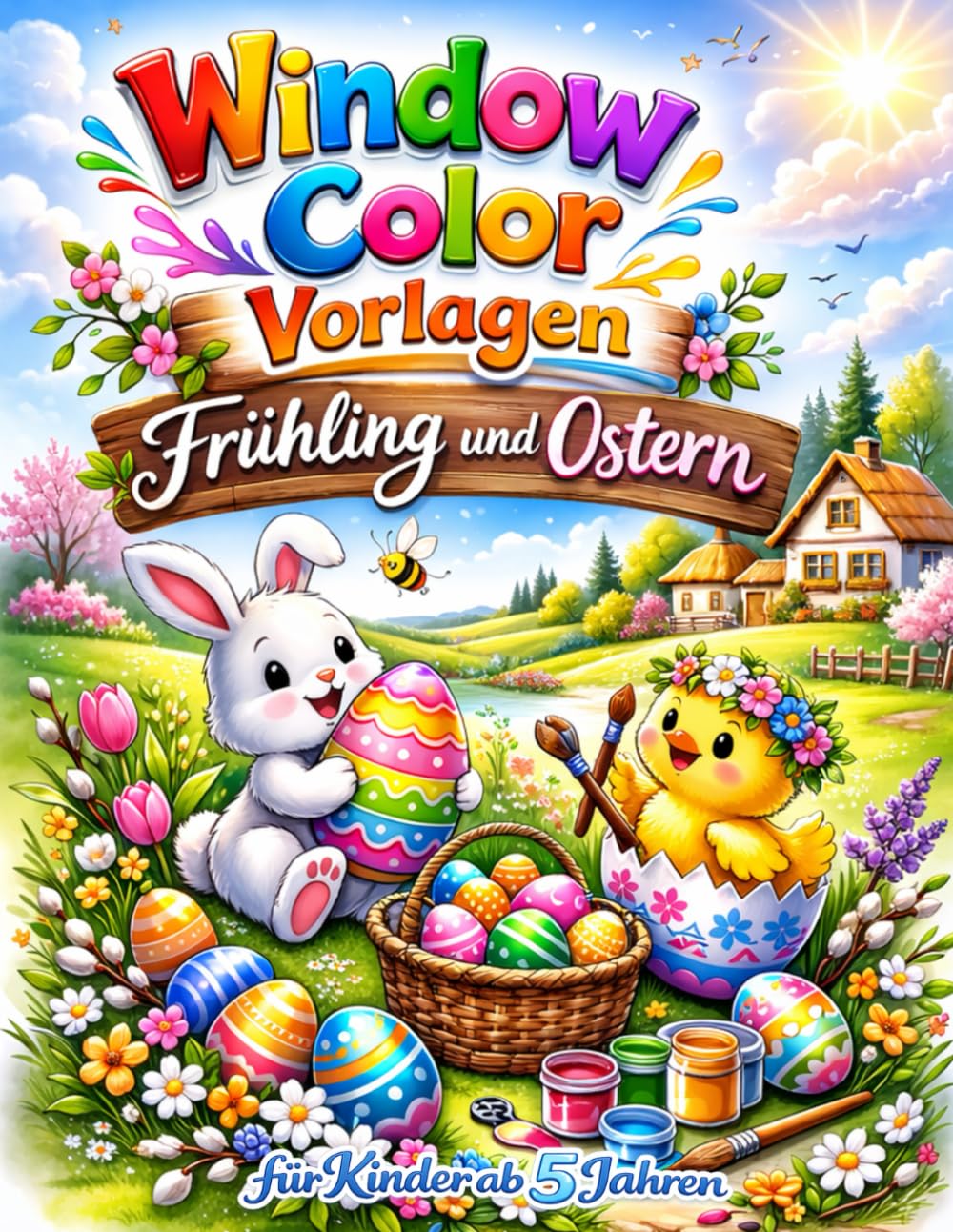 Window Color Vorlagen Ostern und Frühling für Kinder ab 5 Jahren: Über 100 kindgerechte Fensterbilder und Schablonen | Frühlingsmotive und Ostermotive ... Perfekt für Kindergarten, Schule und Zuhause