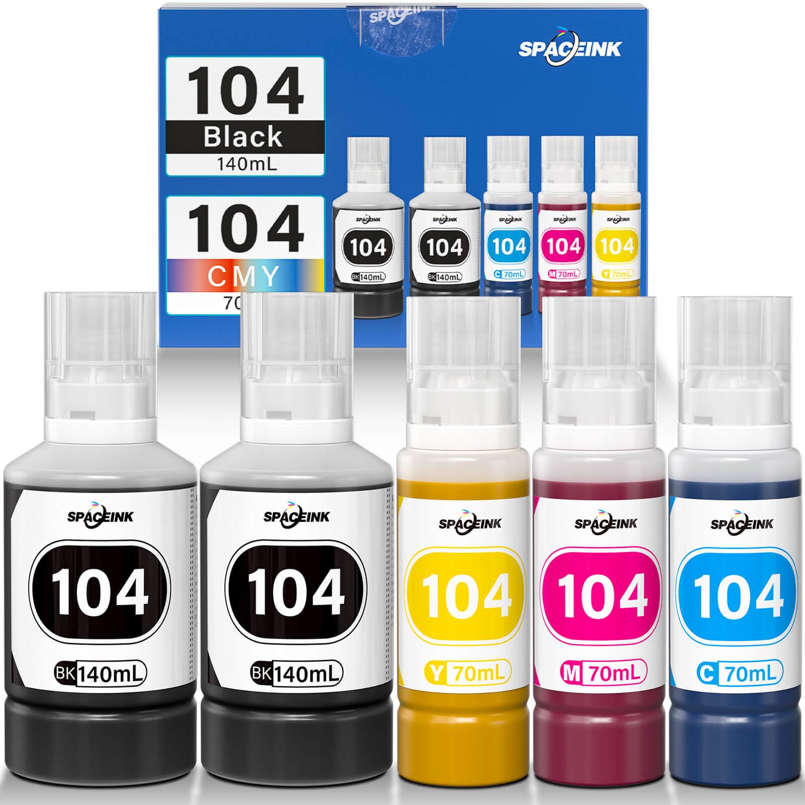 Inchiostro 104 Multipack compatibile per Epson 104 Inchiostro ET-2820 ET-4800 ET-2870 ET-2810 ET-2862 ET-2826 ET-2856 ET-4810 ET-2811 ET-2812 ET-2814 815 E; T-2821 ET-2710 ET-2711 - Stampante (2nero