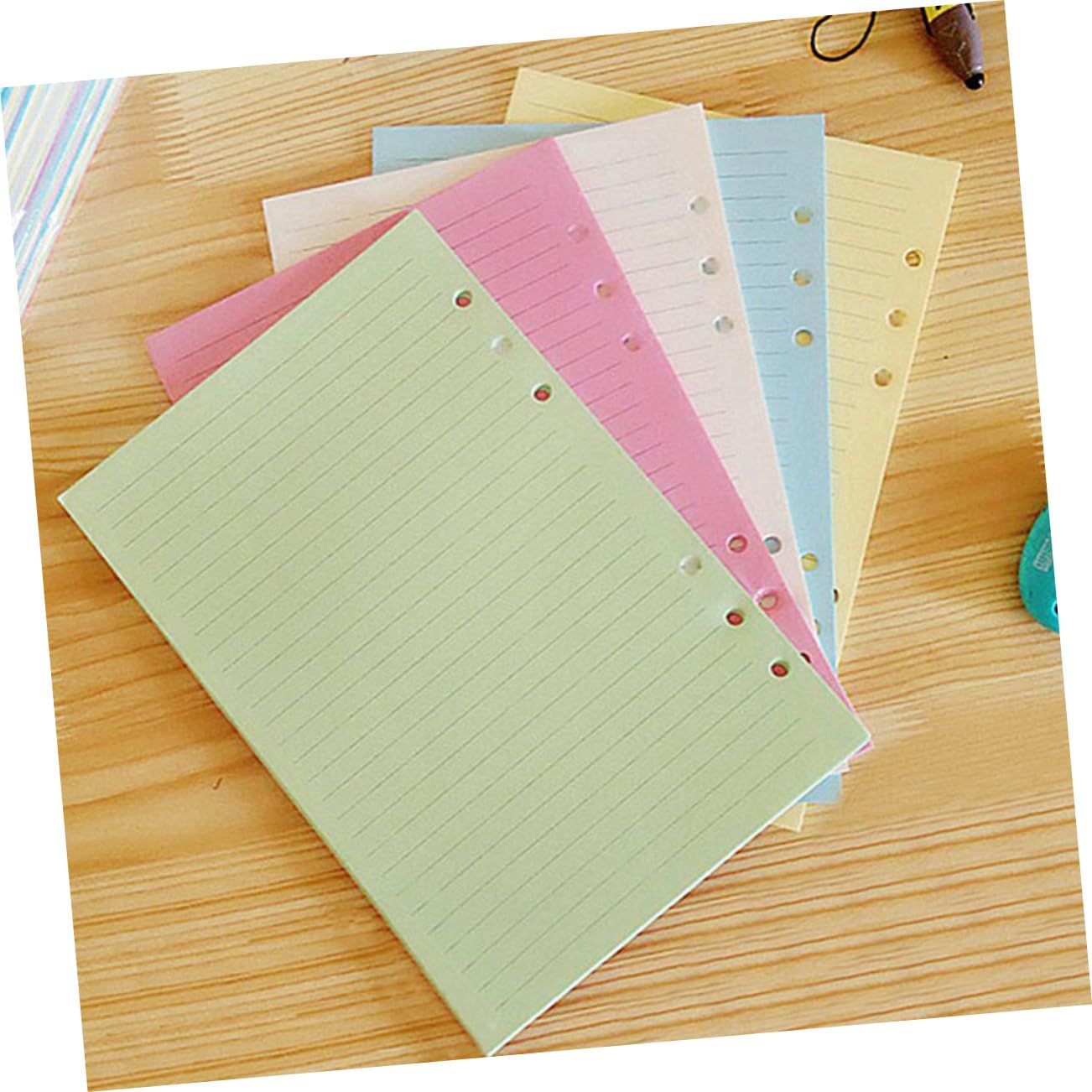 300 Piezas Recambio Papel Perforado Cuaderno de Anillas de Colores Recambios Extraíbles para Notas Planificación y Diario Kit