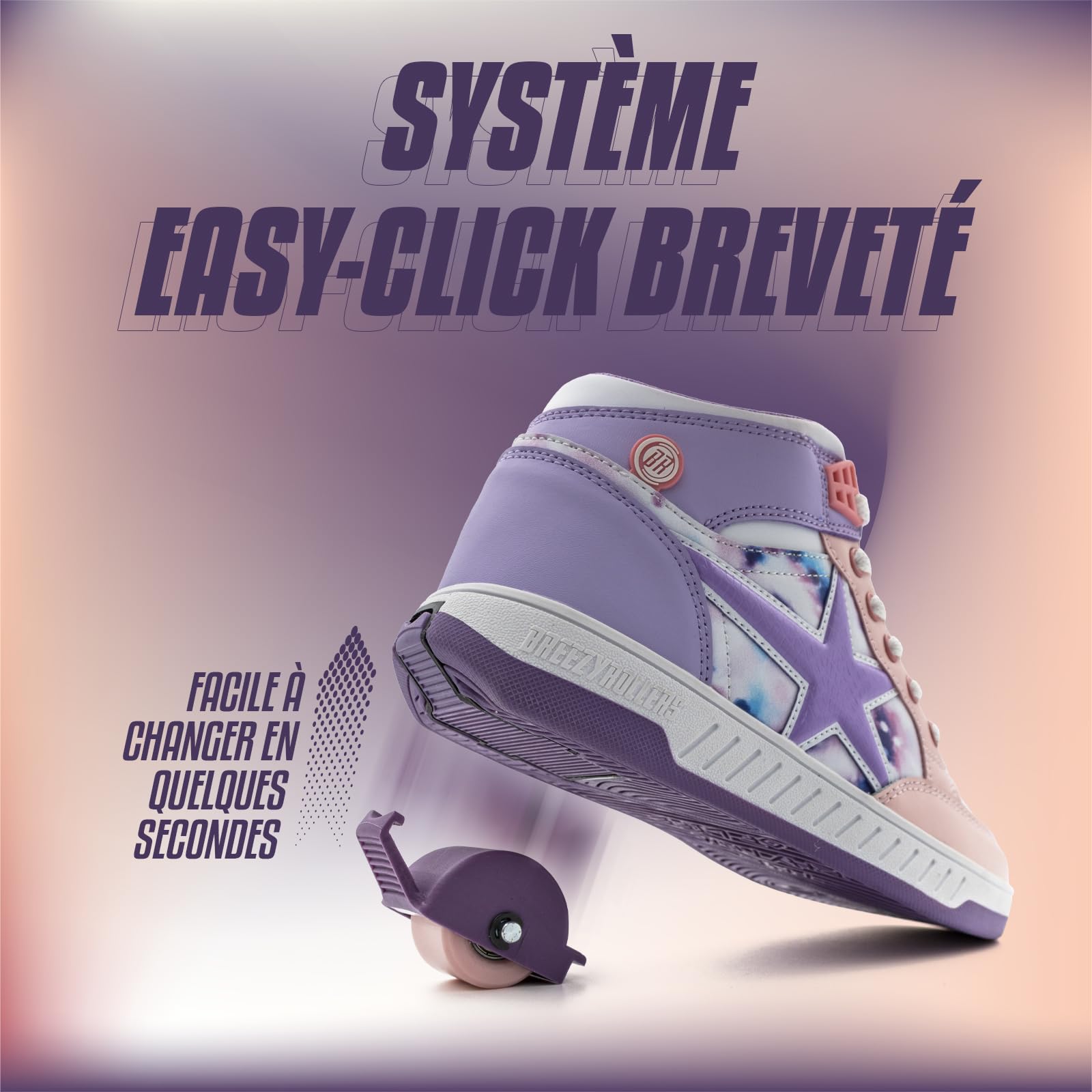 Breezy Rollers Chaussures à roulettes pour Enfants I Rollers-Sneakers pour Enfants I De Chaussures de Rue pour Enfants à Rollers en Quelques Secondes I Baskets à roulettes pour Filles et Garçons