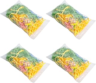 4 Bags Bird Toys Colorful Shred Paper Foot Beak Stuffing Foraging Toy Nesting Natural Multi-Use Craft Part Projects Bird Chew Toy for Parrot Parakeets