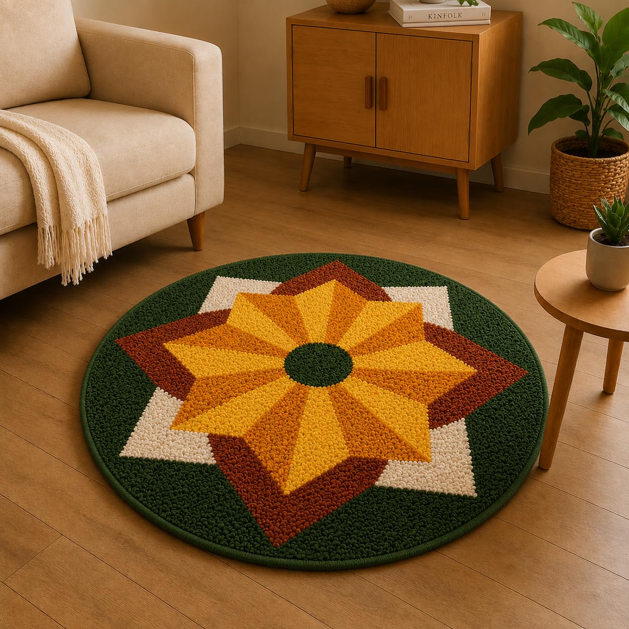 Rangoli Mat for Home Entrance | Traditional Indian Floor Mat for Pooja, Diwali, Festivals & Daily Decoration-image-33