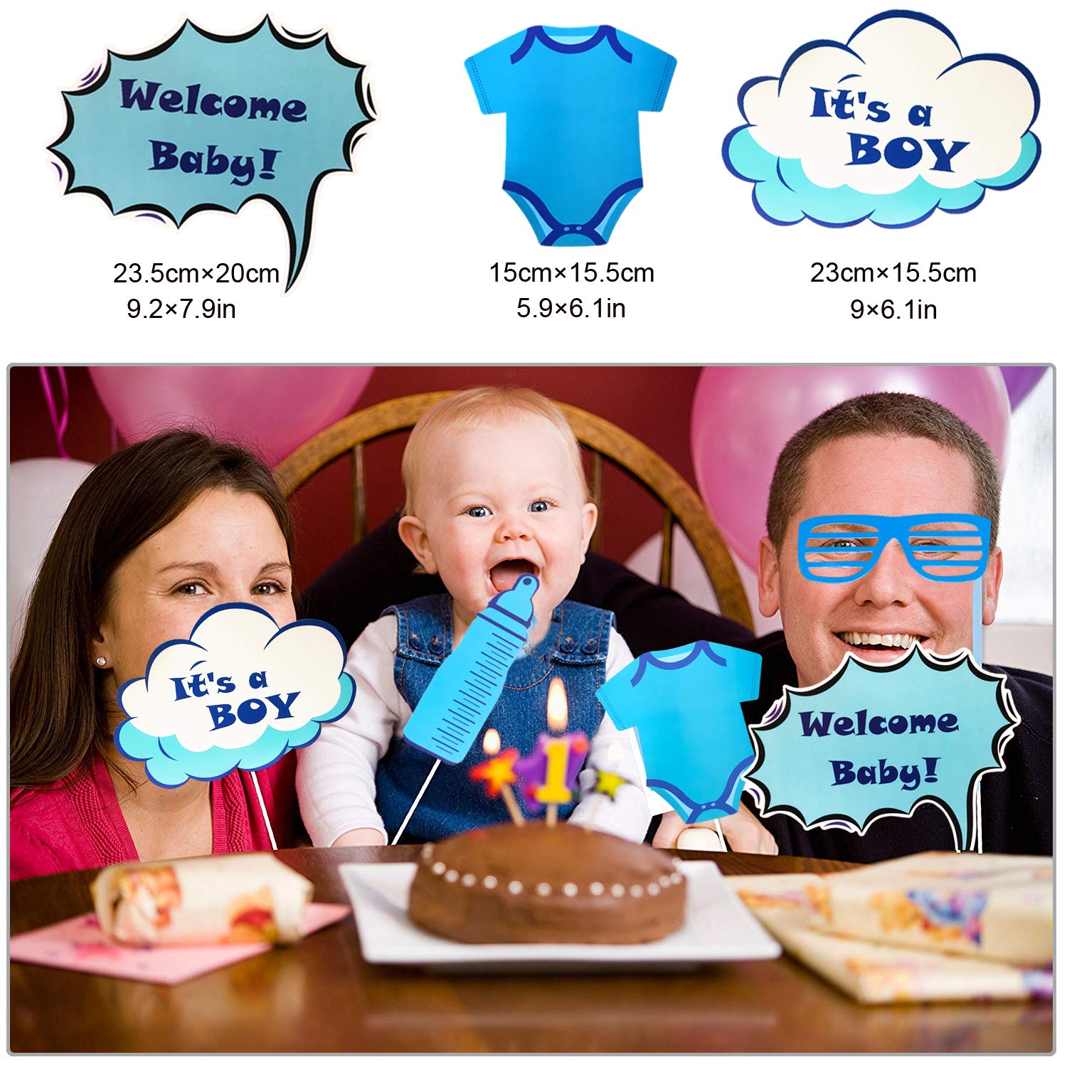 Accessori Foto Per Nascita Bambino - Props Divertenti Per Feste, Decorazioni Per Selfie - Foto 7