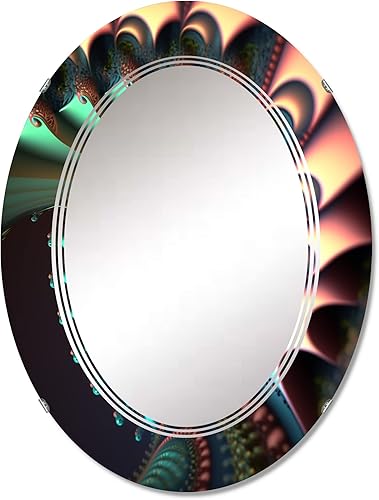 Universo espiral fractal pastel II, espejo de tocador, espejos de baño, espejos de pared para sala de estar, dormitorio, espejo ovalado, grande, 20