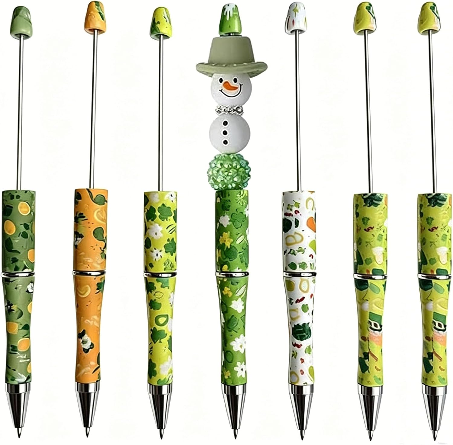 12 Pcs Diy Beadable Pens four leaf Clover Pen Craft Beading Pen
