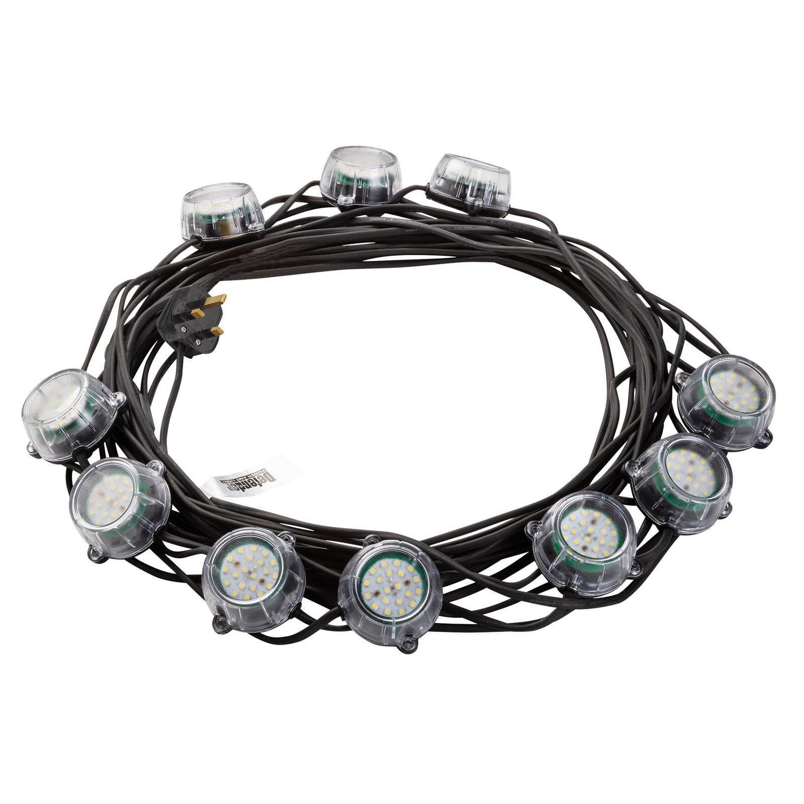 Defender Power And Light Black Defender 22M Heavy Duty Led Encapsulated Festoon String Lights 50W 230V 50W (E89353)