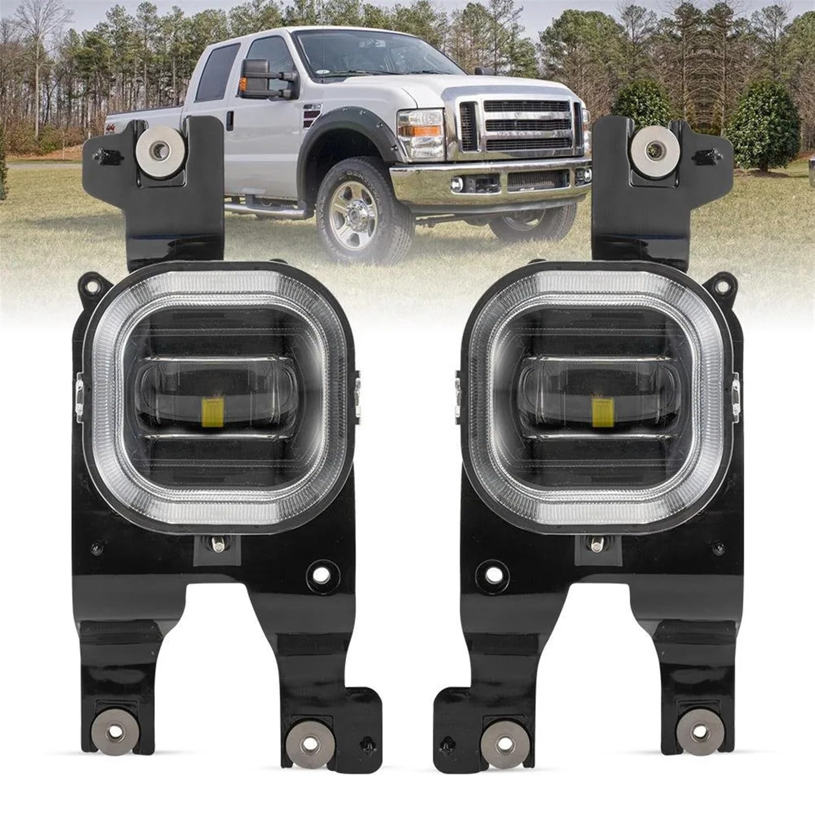 NEGRO LED Fog Lights Daytime Running Lamps Fit For Ford F250 F350 F450 2008-2010 Super Duty Bumper White Driving Light lampa światła do jazdy