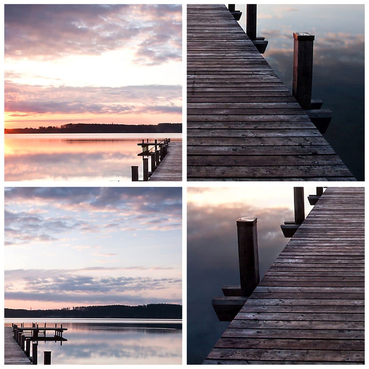 Moderne Impression sur Verre Passerelle Lac Coucher de soleil soir Image Tableau en Verre Decoration Murale 140x50cm Deco Salon Chambre Panoramique Grand XXL Tableaux Decoratifs Art GAB140x50-2635