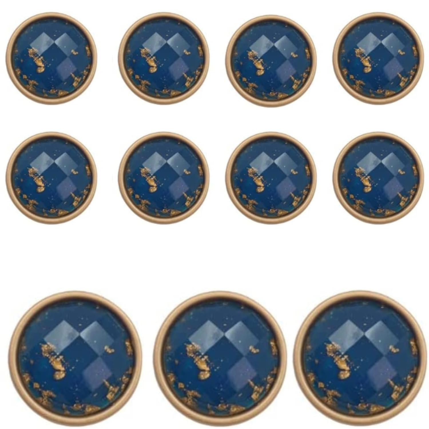 Ani Accessories Enamel Epoxy Resin with Golden Flakes Metal Button for Coat Blazer Suit, Sherwani and Indian Dresses Sports Coat Pack of 8 pcs Small 3 Pcs Long-picture-31