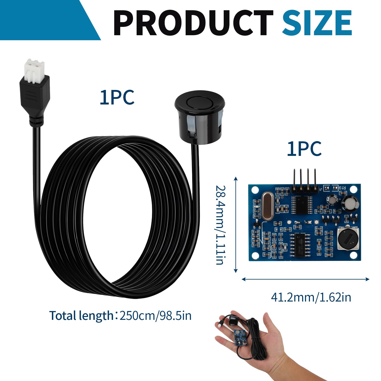 JSN-SR04T Ultradźwiękowy moduł czujnika odległości, ultradźwiękowy czujnik odległości, moduł przetwornika JSN-SR04T, czujnik ultradźwiękowy JSN-SR04T, precyzyjny przetwornik pomiarowy