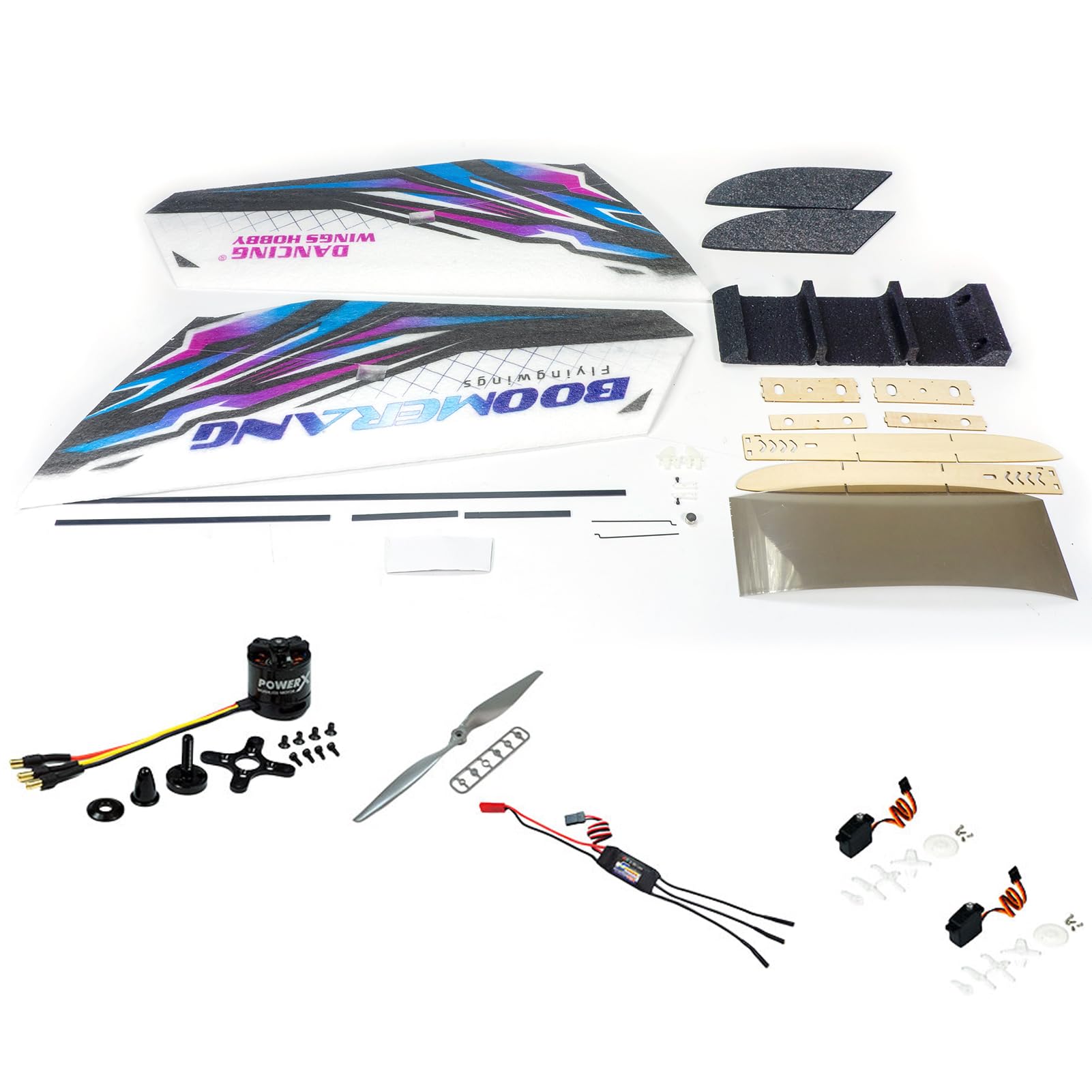 RC-Flugzeug-Segelflugzeug-Kit, 1114 Mm Spannweite, 550 Mm Länge mit Motor und Propeller, Stabile Flugeigenschaften für Pädagogische, für Fernbedienungs-Enthusiasten, Blau (-2)