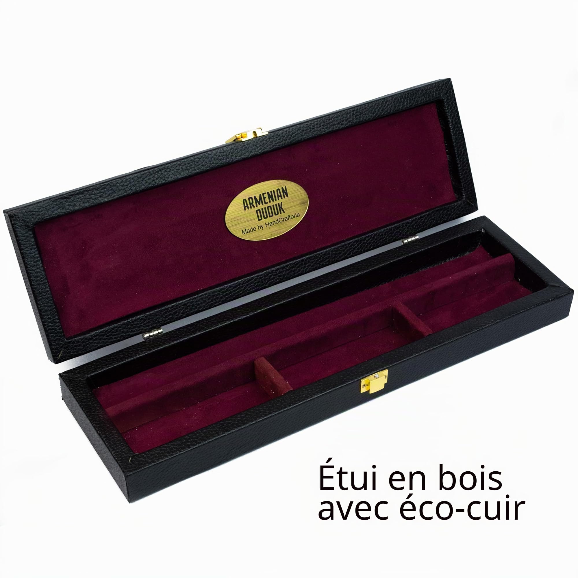 HandCraftoria Outil professionnel arménien DUDUK en bois d'abricot, étui en bois cuir, 1 anche professionnelle 2 standard, flûte hautboe balaban clé A