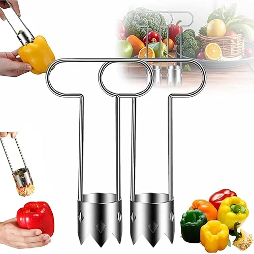 Descorazonador de semillas de pimiento rojo 2026, descorazonador de frutas de acero inoxidable, cortador de herramientas de verduras, herramienta