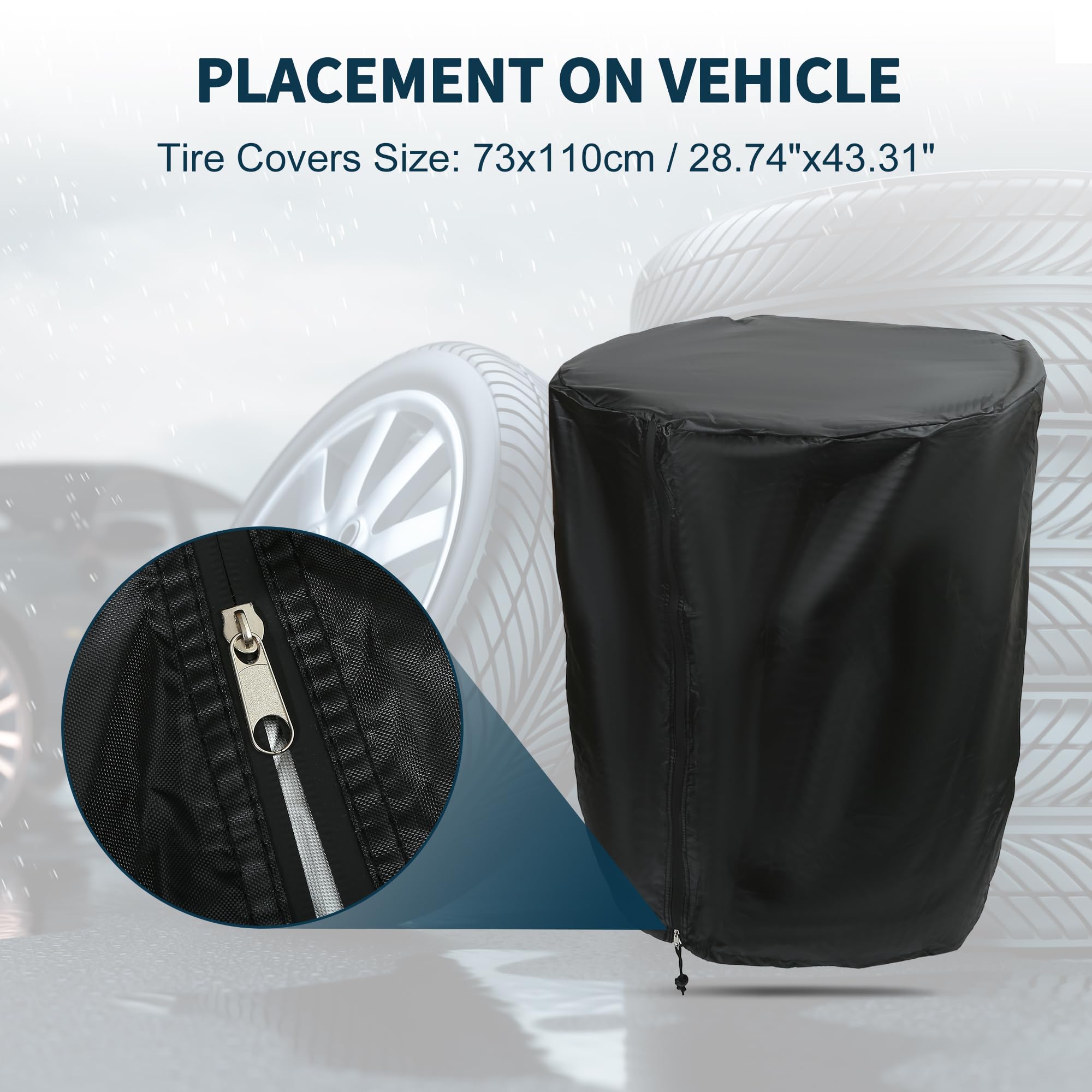 Funda Para Neumáticos Impermeable 1 Set Negro