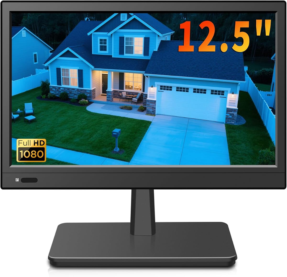 Jexiop Monitor de seguridad de 12,5 pulgadas, monitor pequeño con altavoz, control remoto/interfaces HDMI/VGA/BNC/RCA para el hogar | Oficina | Vigilancia de Almacén | RV