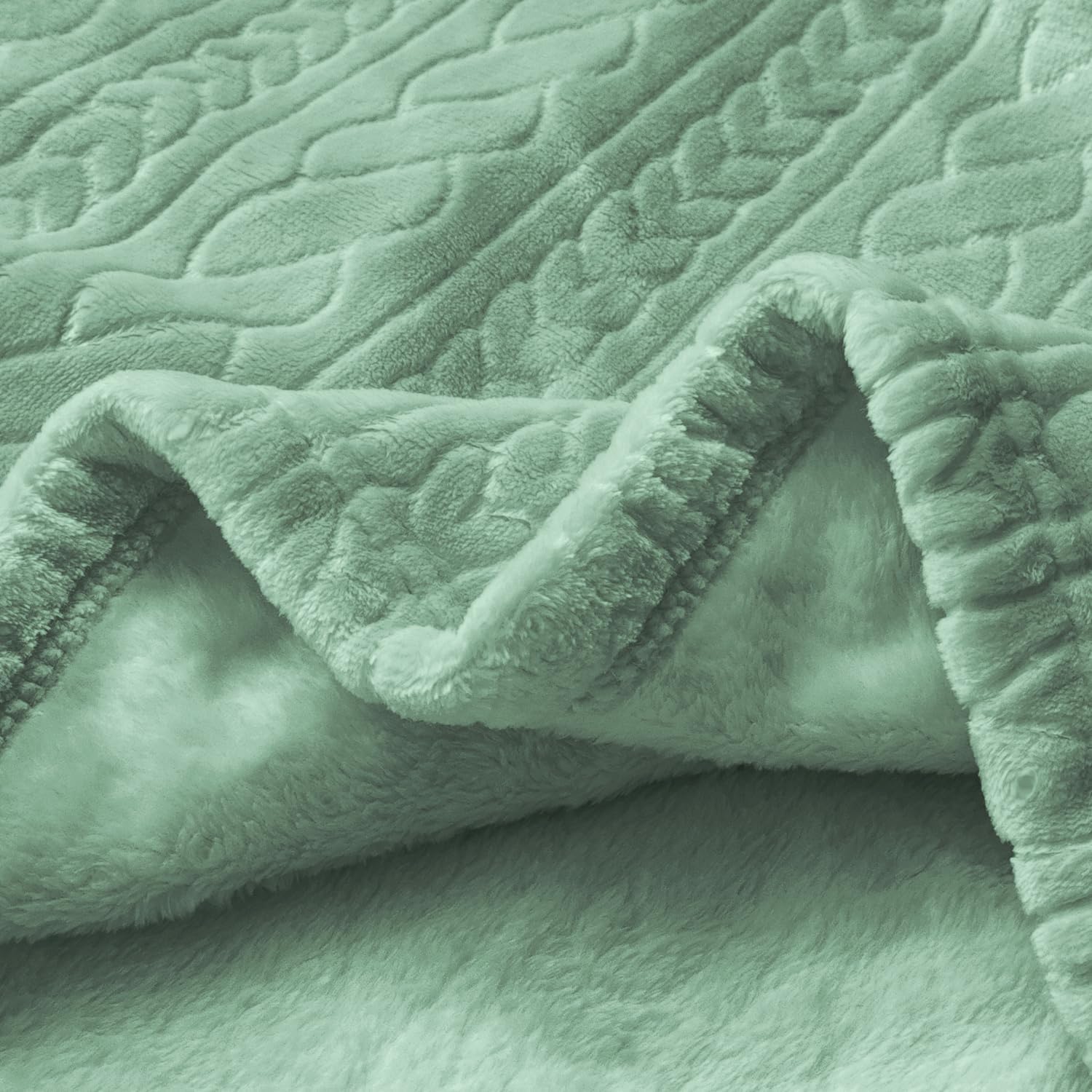 BORITAR Baby Blanket for Boys Soft Fluffy Fuzzy Blankets, Warmer Comfort 3D Lightweight Bed Blanket for Toddlers Infant Newborn and Home Decor (30x40 inch, Sage Green) - Image 4