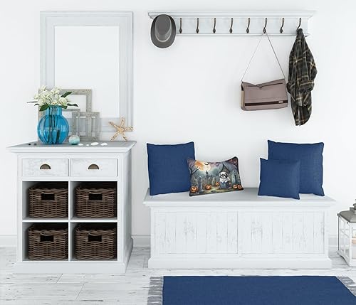 Miniatura 8 de Caroline's Treasures DAC2055PW1216 - Almohada decorativa de tela de Halloween de Husky siberiano, lavable a máquina, almohada decorativa para