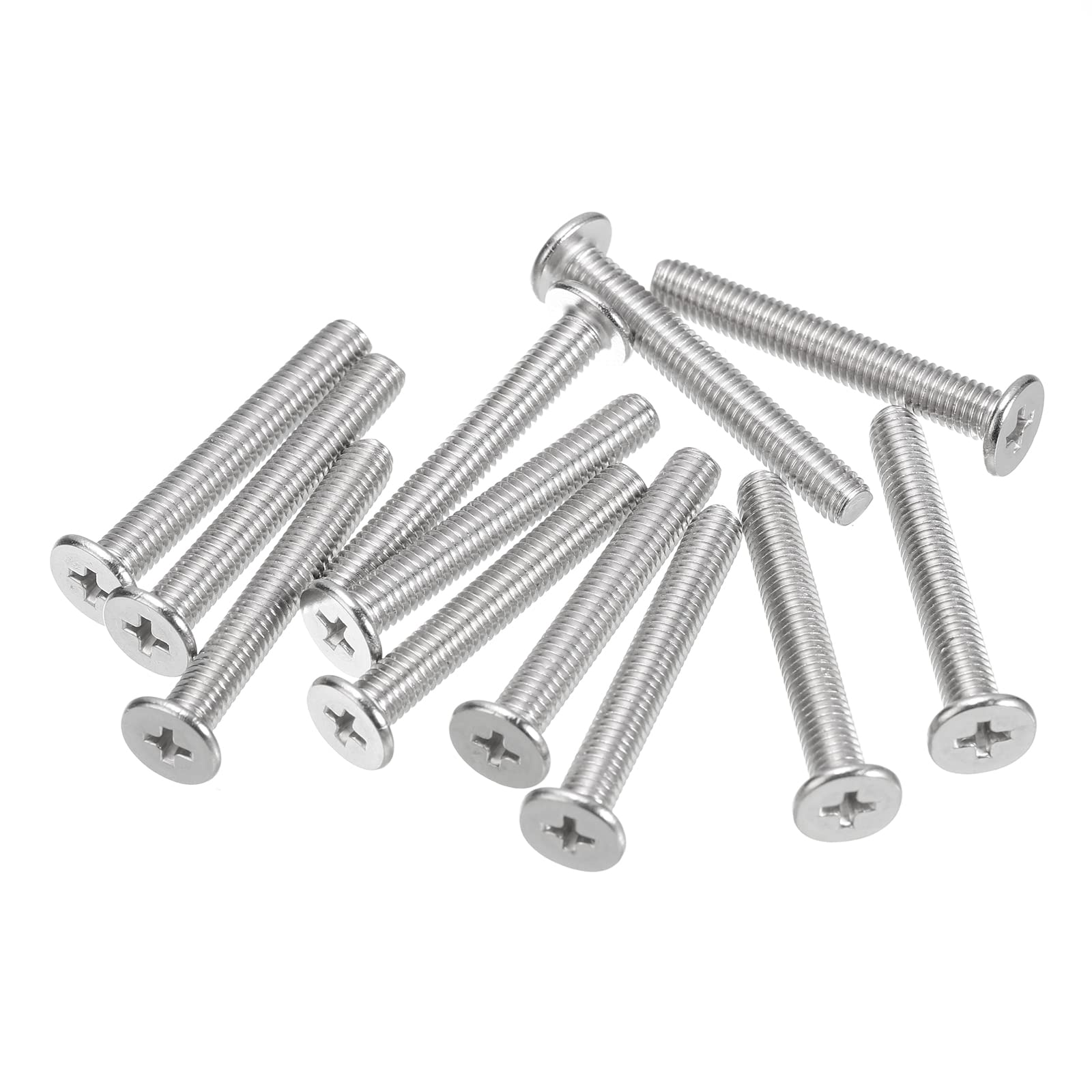 uxcell M5-0.8 x 35mm 20Pcs Flat Round Head Screws 304 Stainless Steel Phillips Drive Machine Screws Hardware Fastener for Furniture Connection-image-13