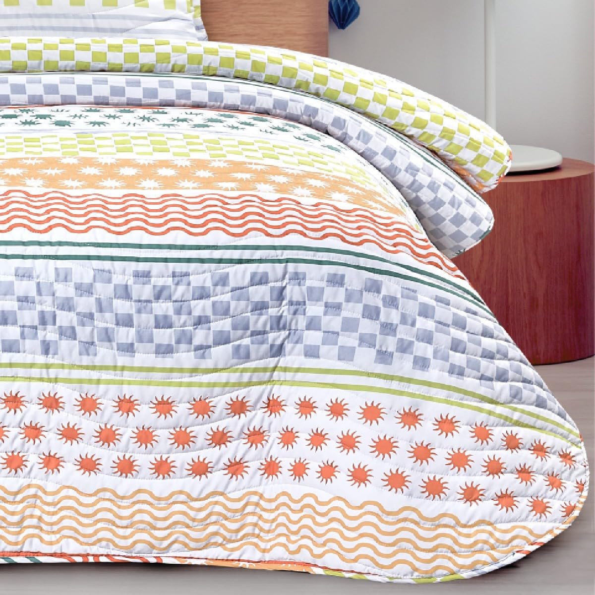 DHESTIA HOME Colcha Bouti Cosida Cama Infantil y Juvenil Modelo Marsella Color Único Talla Cama 90