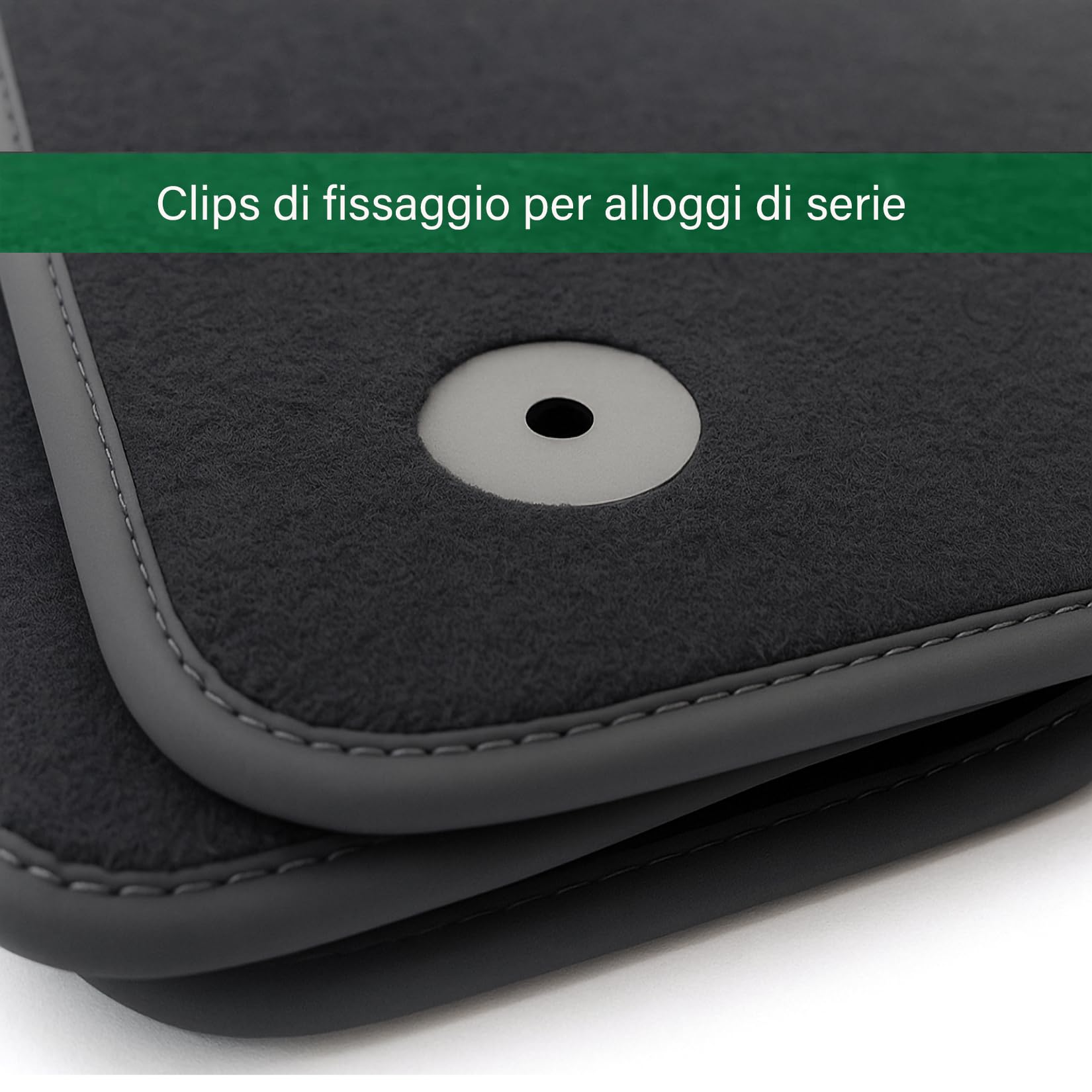 DHCarMats – Tappetini Auto per Fiat 500 dal 2010 – Ricamo con Bordo – Moquette su Misura – Set Completo Anteriore e Posteriore – Accessori Interni Personalizzati (Bianco)