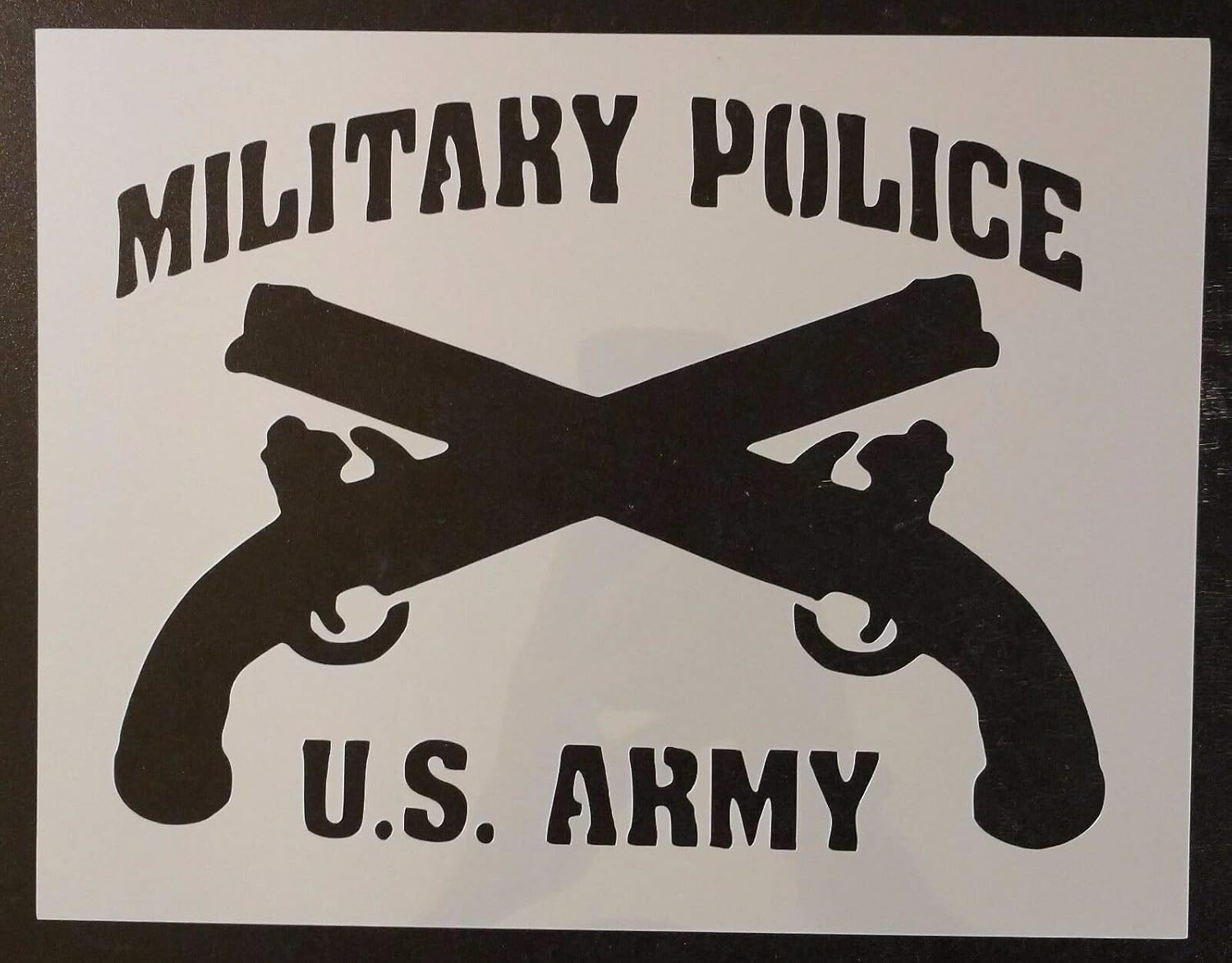 Reusable Sturdy Stencil US U.S. Army Military Police MP 11" x 8.5" Cut Stencil Sheet (not Paper) Arts and Crafts Material Scrapbooking for Airbrush Painting Drawing