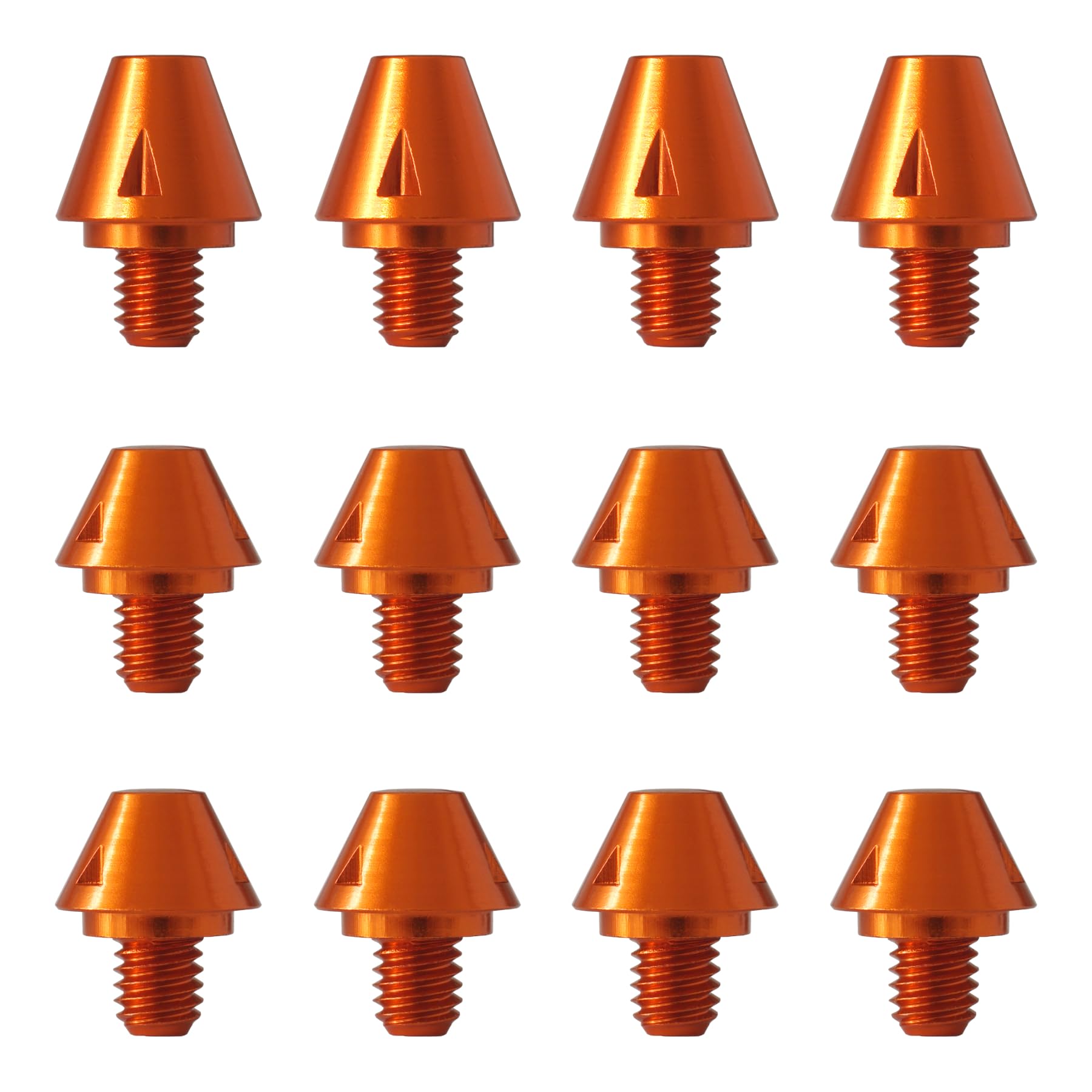 Replacement SG Orange studs 6mm thread for Adidas football. Coloured metal cleats. Multiple pack sizes. Optional removal tool. Fits X Predator F50 Copa & more (no key, 4x 11mm & 8x 8mm)