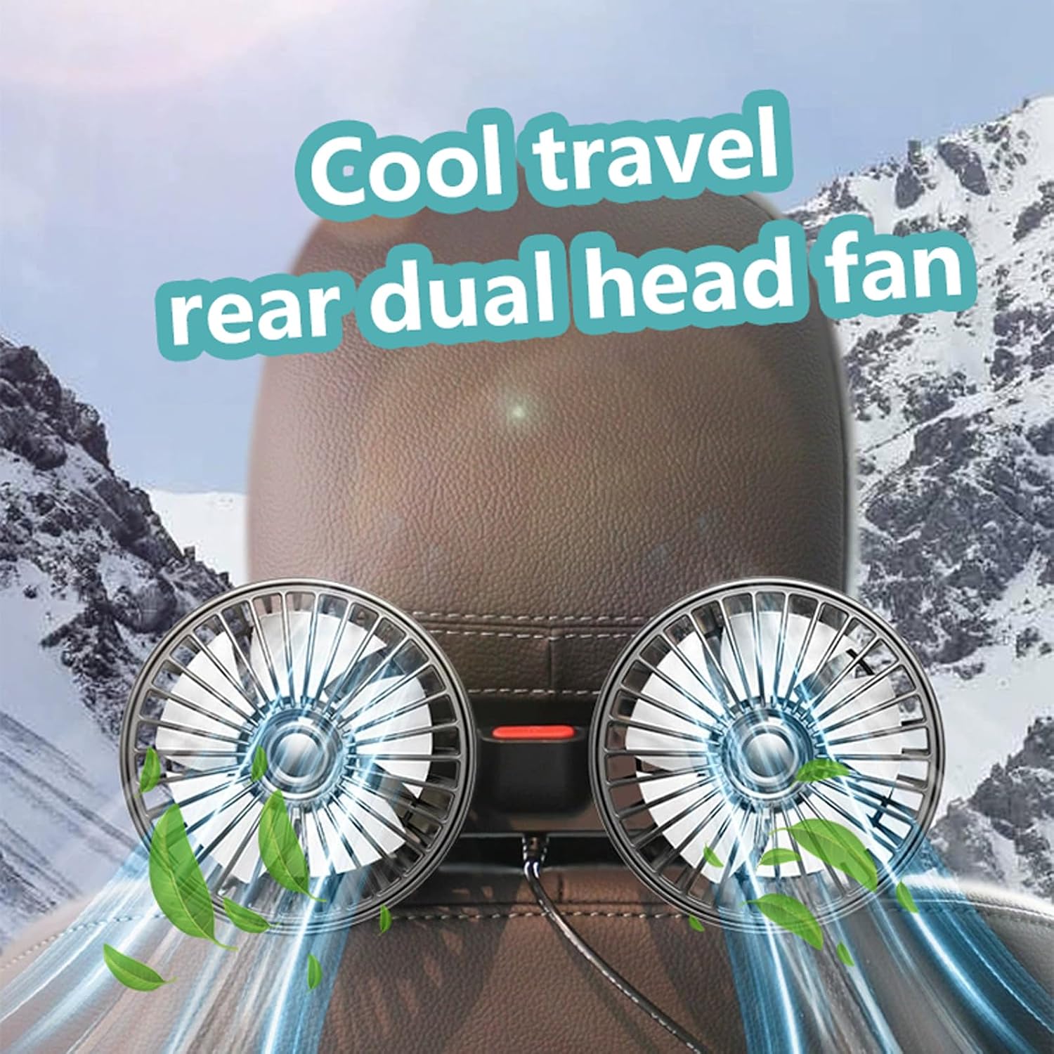 Fan for Car Back Seat, 2025 New Dual Head Car Fans that Blow Cold Air, USB Fans for Backseat, Adjustable Clip Vehicles Rear Seat Air Fan for Sedan SUV RV, Cars Cooling for Backseat