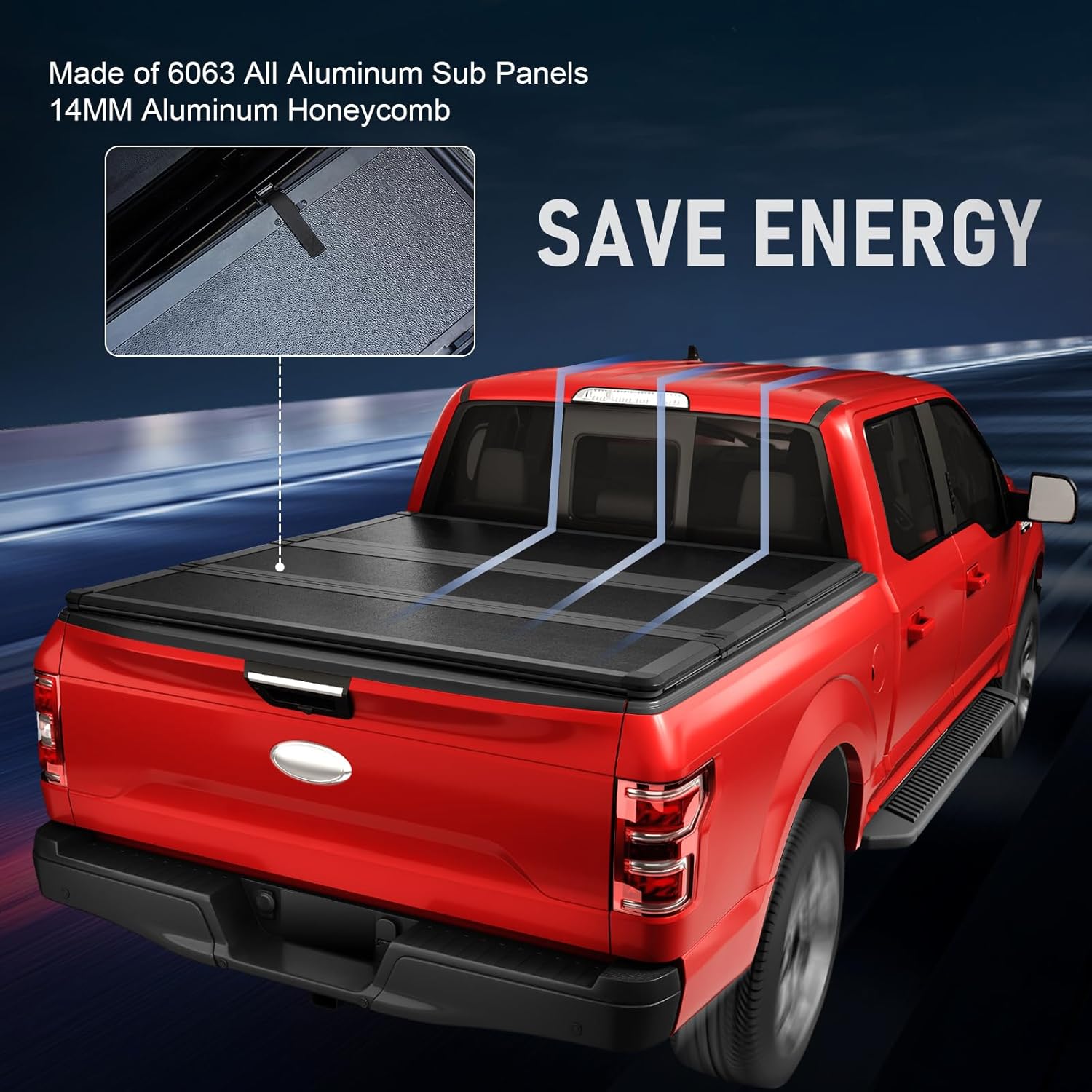 Hard tri Fold Tonneau Cover Compatible with Ford F150 2004-2014, Styleside 5.5FT Truck Bed Cover