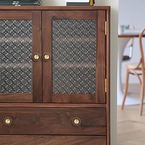 Miniatura 8 de RZDEAL 4 pomos de cristal y latón para cajones, hermosos pomos dorados para gabinetes de cocina, cajones y aparadores (redondos de 1-316 pulgadas)