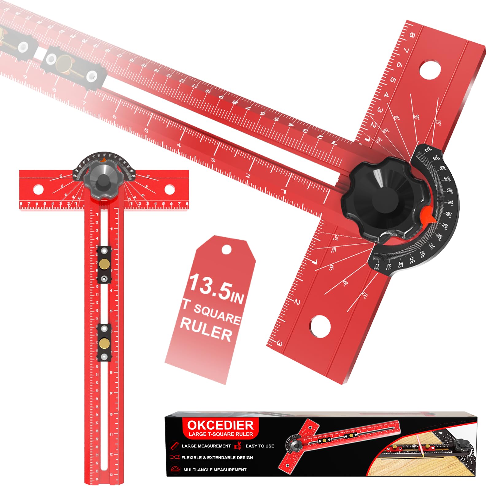 T Lineal Streichmaß 34cm Präzisions-Winkelmaß für Holzarbeit