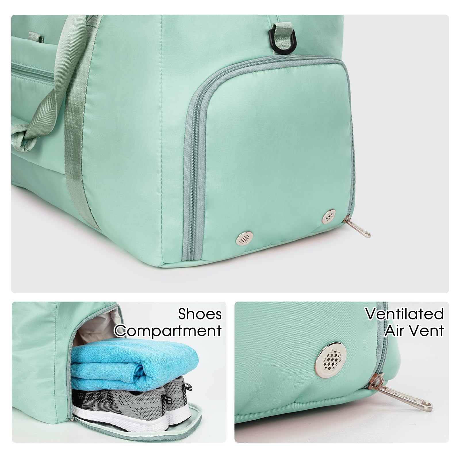 Ceneda Large Gym Bag with Toiletry Bag, Water Resistant Sport Duffel Bag with Shoes Compartment & Wet Pocket - Image 4
