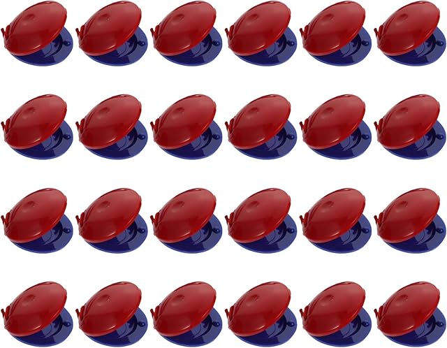 Milisten 24pcs Plastic Finger Castanets Musical Castanets Instrument Plastic Musical Instrument Rhythm Toys for Kids Blue Red